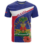 Haiti Neg Marron T shirt Ayiti Map - Hibiscus Polynesian Pattern - African Pride