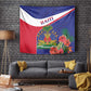 Haiti Neg Marron Tapestry Ayiti Map - Hibiscus Polynesian Pattern - African Pride