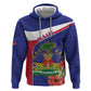 Haiti Neg Marron Zip Hoodie Ayiti Map - Hibiscus Polynesian Pattern - African Pride