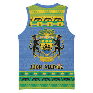 Afro Gabon Christmas Basketball Jersey Coat Of Arm Mix African Pattern - African Pride