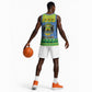 Afro Gabon Christmas Basketball Jersey Coat Of Arm Mix African Pattern - African Pride