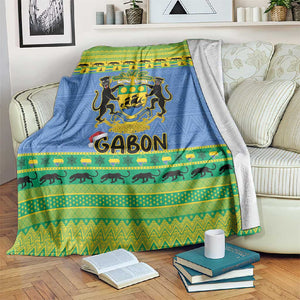 Afro Gabon Christmas Blanket Coat Of Arm Mix African Pattern