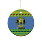 Afro Gabon Christmas Ceramic Ornament Coat Of Arm Mix African Pattern