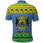 Afro Gabon Christmas Polo Shirt Coat Of Arm Mix African Pattern