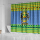 Afro Gabon Christmas Shower Curtain Coat Of Arm Mix African Pattern