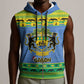 Afro Gabon Christmas Sleeveless Zip Hoodie Coat Of Arm Mix African Pattern - African Pride