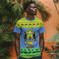 Afro Gabon Christmas T shirt Coat Of Arm Mix African Pattern