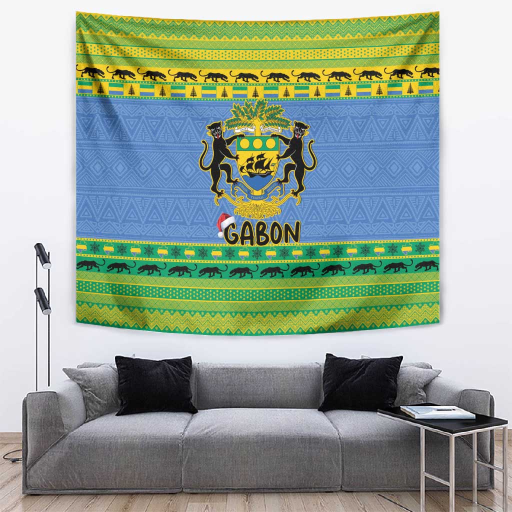 Afro Gabon Christmas Tapestry Coat Of Arm Mix African Pattern