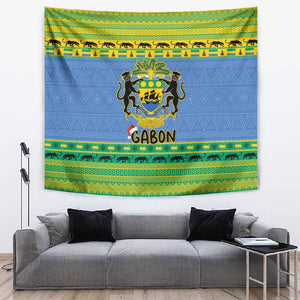 Afro Gabon Christmas Tapestry Coat Of Arm Mix African Pattern