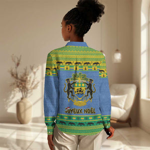 Afro Gabon Christmas Women Casual Shirt Coat Of Arms Mix African Pattern LT15