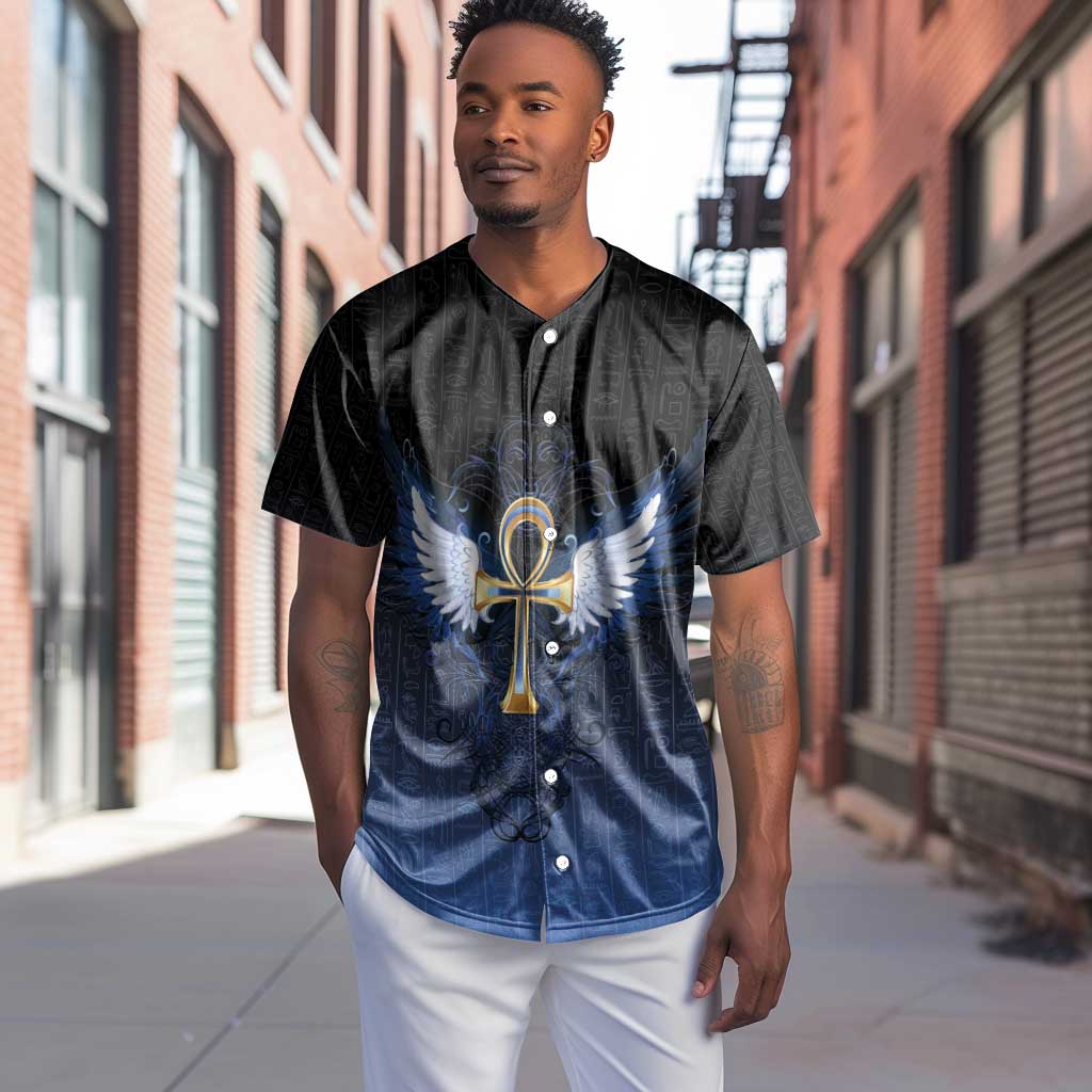 Personalised Egyptian Ankh Baseball Jersey Egypt Hieroglyphs Pattern