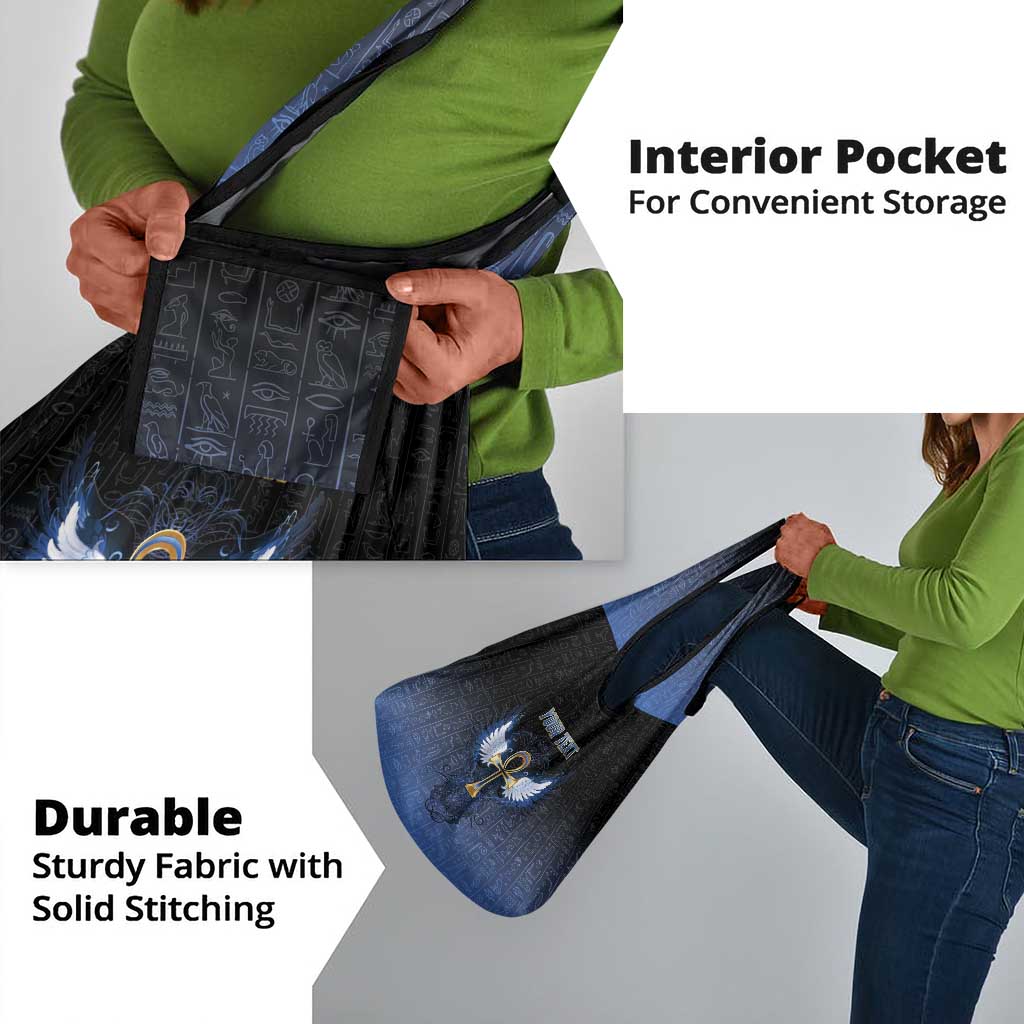 Personalised Egyptian Ankh Grocery Bag Egypt Hieroglyphs Pattern