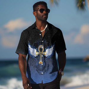 Personalised Egyptian Ankh Hawaiian Shirt Egypt Hieroglyphs Pattern