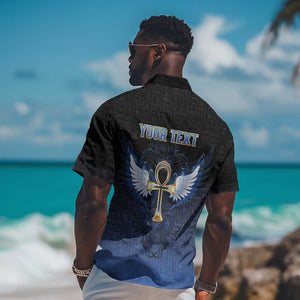 Personalised Egyptian Ankh Hawaiian Shirt Egypt Hieroglyphs Pattern