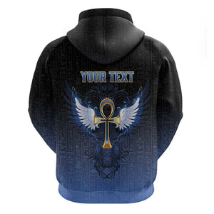 Personalised Egyptian Ankh Hoodie Egypt Hieroglyphs Pattern