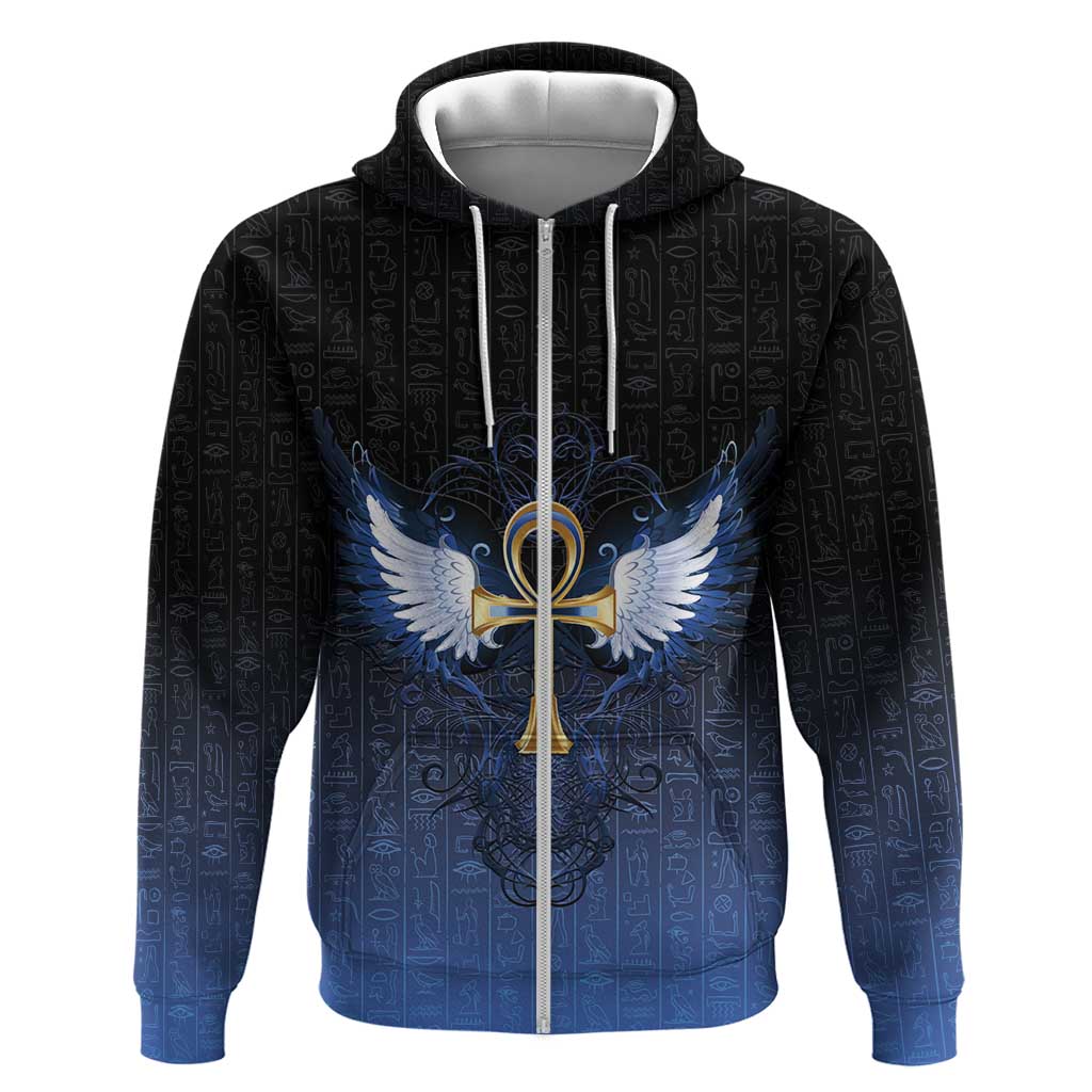 Personalised Egyptian Ankh Hoodie Egypt Hieroglyphs Pattern