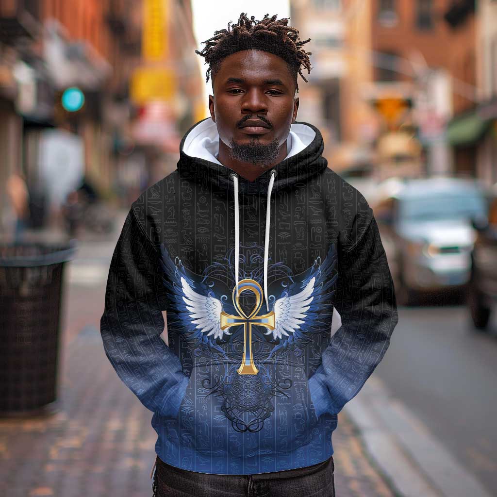 Personalised Egyptian Ankh Hoodie Egypt Hieroglyphs Pattern