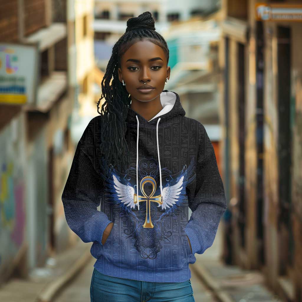 Personalised Egyptian Ankh Hoodie Egypt Hieroglyphs Pattern