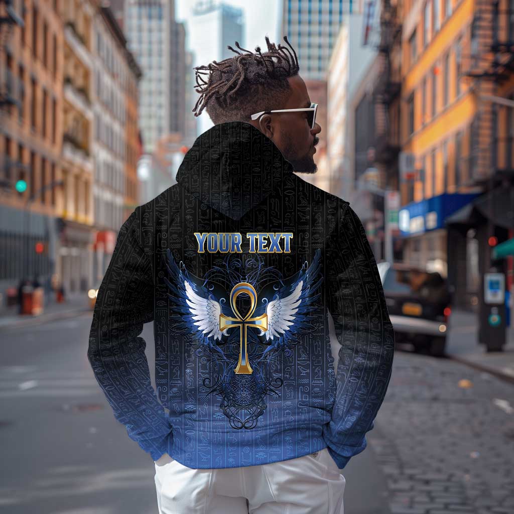 Personalised Egyptian Ankh Hoodie Egypt Hieroglyphs Pattern