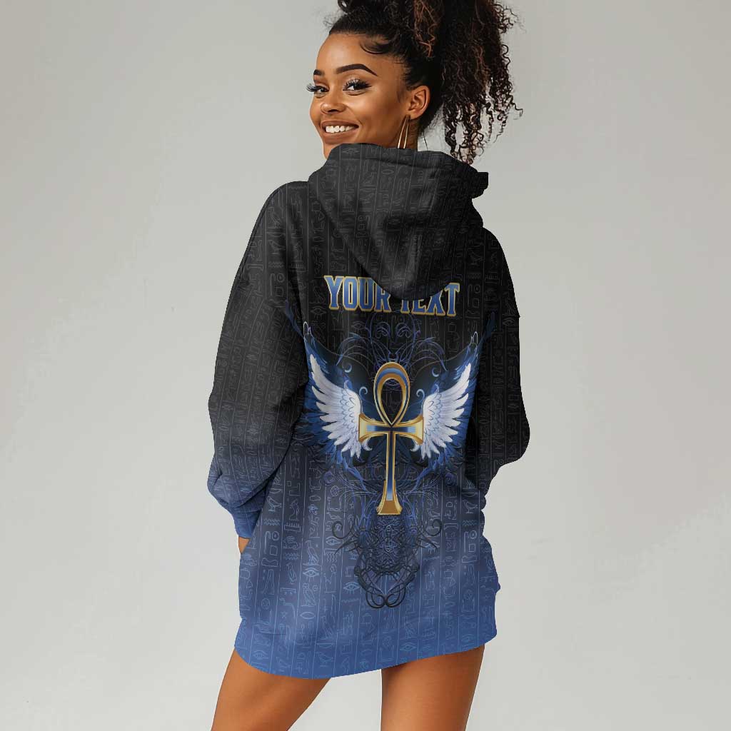 Personalised Egyptian Ankh Hoodie Dress Egypt Hieroglyphs Pattern