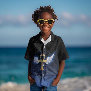 Personalised Egyptian Ankh Kid Hawaiian Shirt Egypt Hieroglyphs Pattern