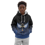 Personalised Egyptian Ankh Kid Hoodie Egypt Hieroglyphs Pattern
