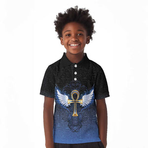 Personalised Egyptian Ankh Kid Polo Shirt Egypt Hieroglyphs Pattern