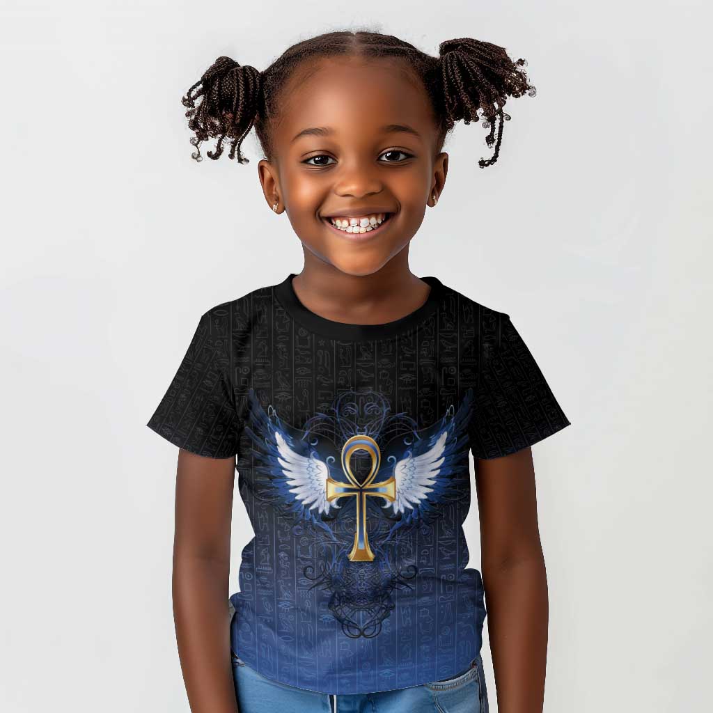Personalised Egyptian Ankh Kid T shirt Egypt Hieroglyphs Pattern
