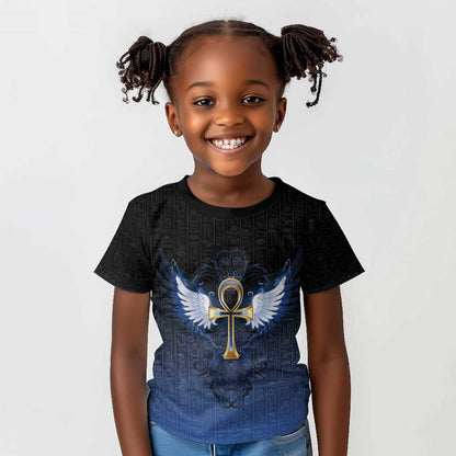 Personalised Egyptian Ankh Kid T shirt Egypt Hieroglyphs Pattern