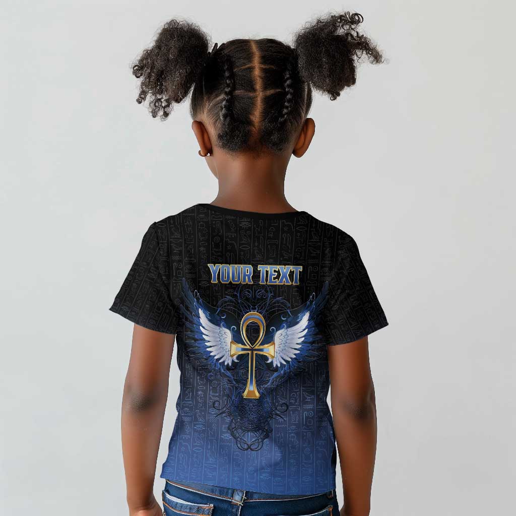Personalised Egyptian Ankh Kid T shirt Egypt Hieroglyphs Pattern