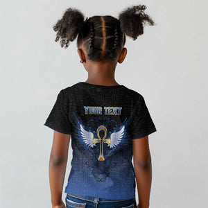 Personalised Egyptian Ankh Kid T shirt Egypt Hieroglyphs Pattern