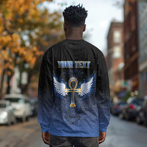 Personalised Egyptian Ankh Long Sleeve Shirt Egypt Hieroglyphs Pattern