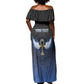 Personalised Egyptian Ankh Off Shoulder Maxi Dress Egypt Hieroglyphs Pattern