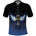 Personalised Egyptian Ankh Polo Shirt Egypt Hieroglyphs Pattern