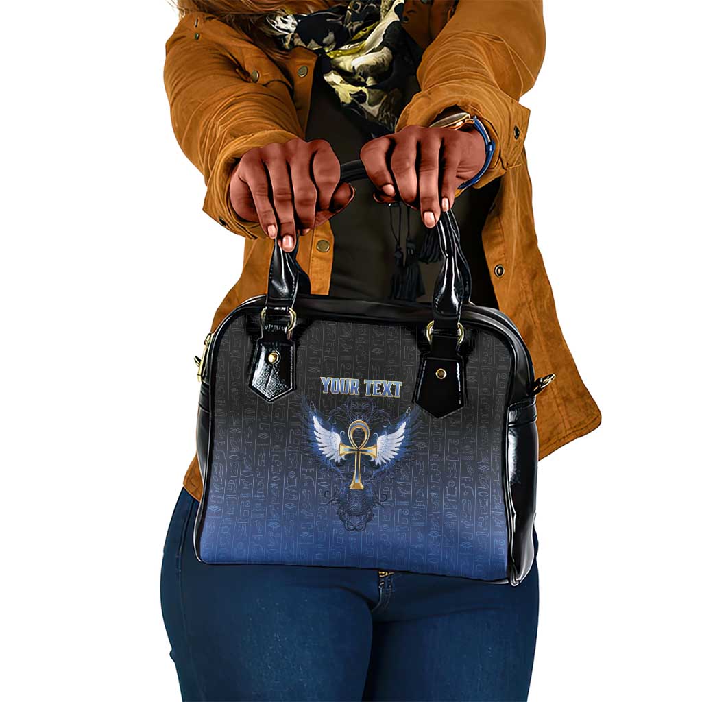 Personalised Egyptian Ankh Shoulder Handbag Egypt Hieroglyphs Pattern