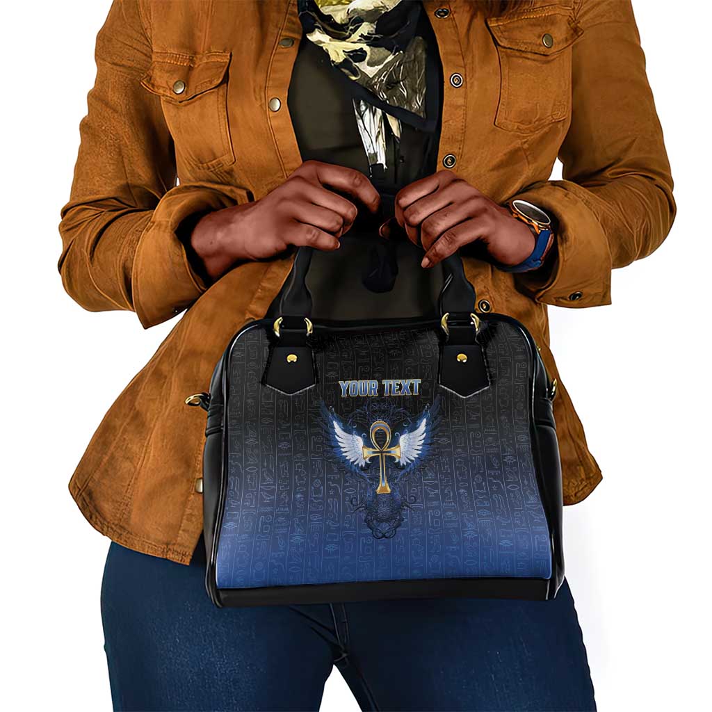 Personalised Egyptian Ankh Shoulder Handbag Egypt Hieroglyphs Pattern