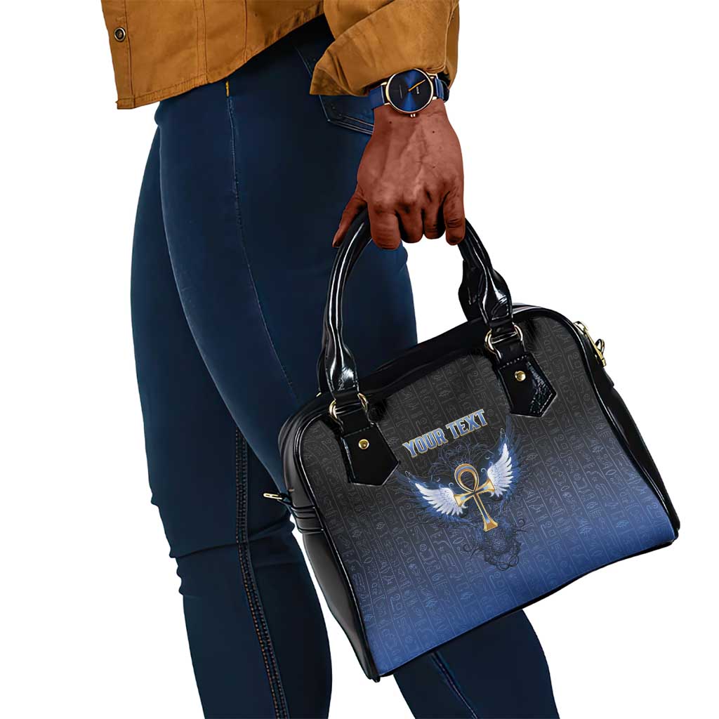 Personalised Egyptian Ankh Shoulder Handbag Egypt Hieroglyphs Pattern