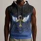 Personalised Egyptian Ankh Sleeveless Hoodie Egypt Hieroglyphs Pattern - African Pride