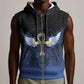 Personalised Egyptian Ankh Sleeveless Zip Hoodie Egypt Hieroglyphs Pattern - African Pride