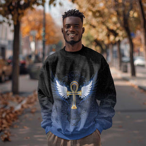 Personalised Egyptian Ankh Sweatshirt Egypt Hieroglyphs Pattern
