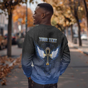Personalised Egyptian Ankh Sweatshirt Egypt Hieroglyphs Pattern