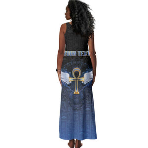 Personalised Egyptian Ankh Tank Maxi Dress Egypt Hieroglyphs Pattern