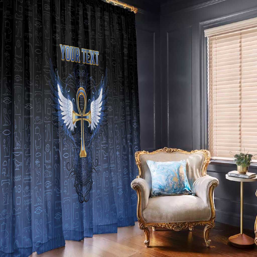 Personalised Egyptian Ankh Window Curtain Egypt Hieroglyphs Pattern