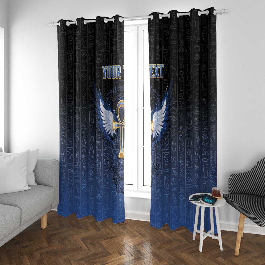 Personalised Egyptian Ankh Window Curtain Egypt Hieroglyphs Pattern