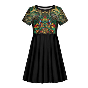 Ancient Egypt Kid Short Sleeve Dress Anubis Egyptian