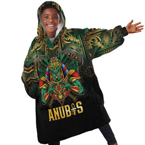 Ancient Egypt Kid Wearable Blanket Hoodie Anubis Egyptian