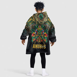 Ancient Egypt Kid Wearable Blanket Hoodie Anubis Egyptian