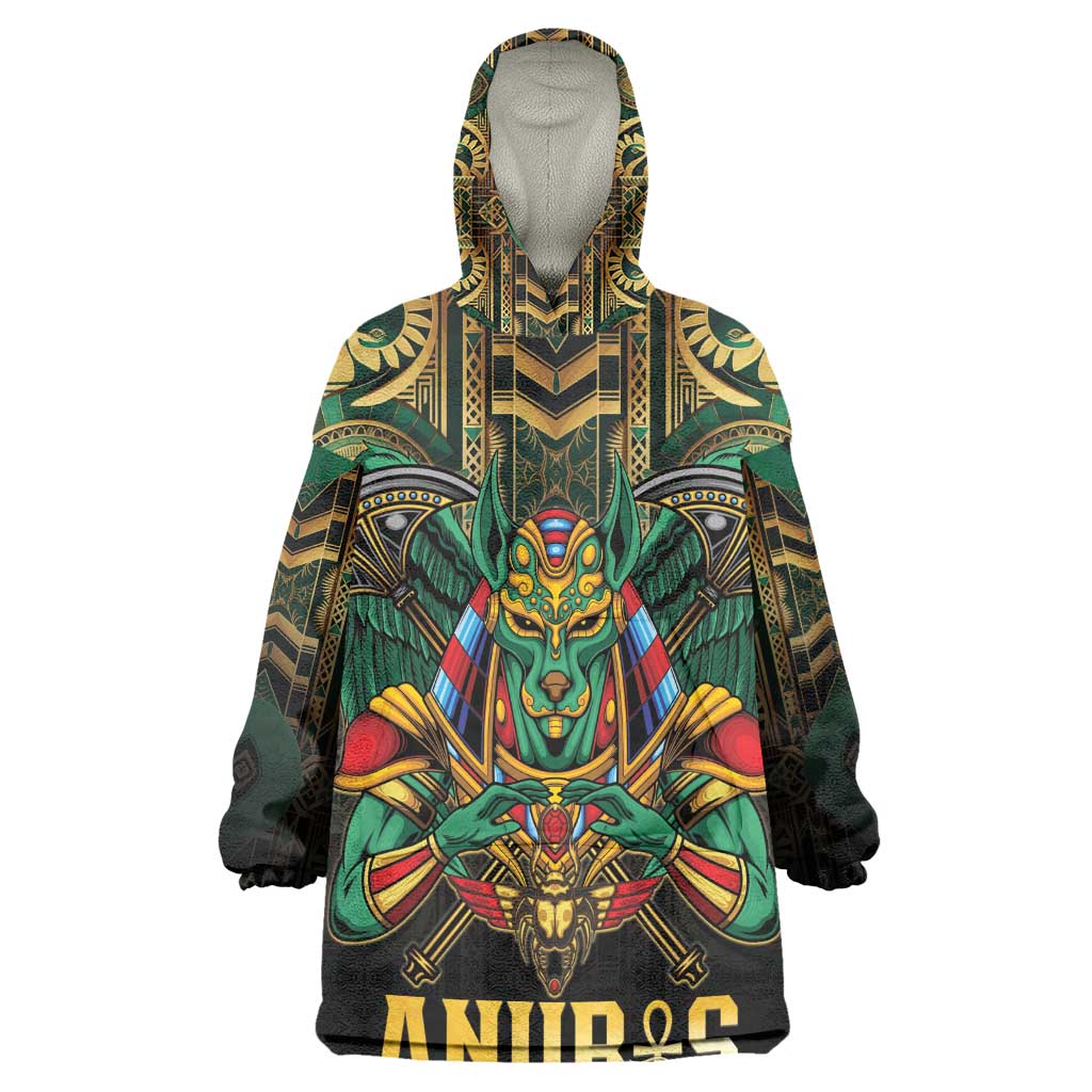 Ancient Egypt Kid Wearable Blanket Hoodie Anubis Egyptian