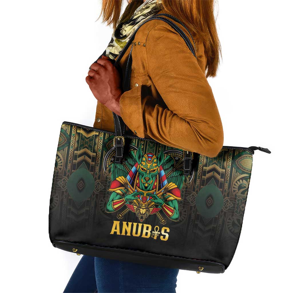 Ancient Egypt Leather Tote Bag Anubis Egyptian