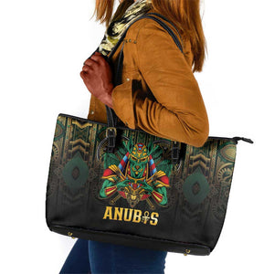 Ancient Egypt Leather Tote Bag Anubis Egyptian